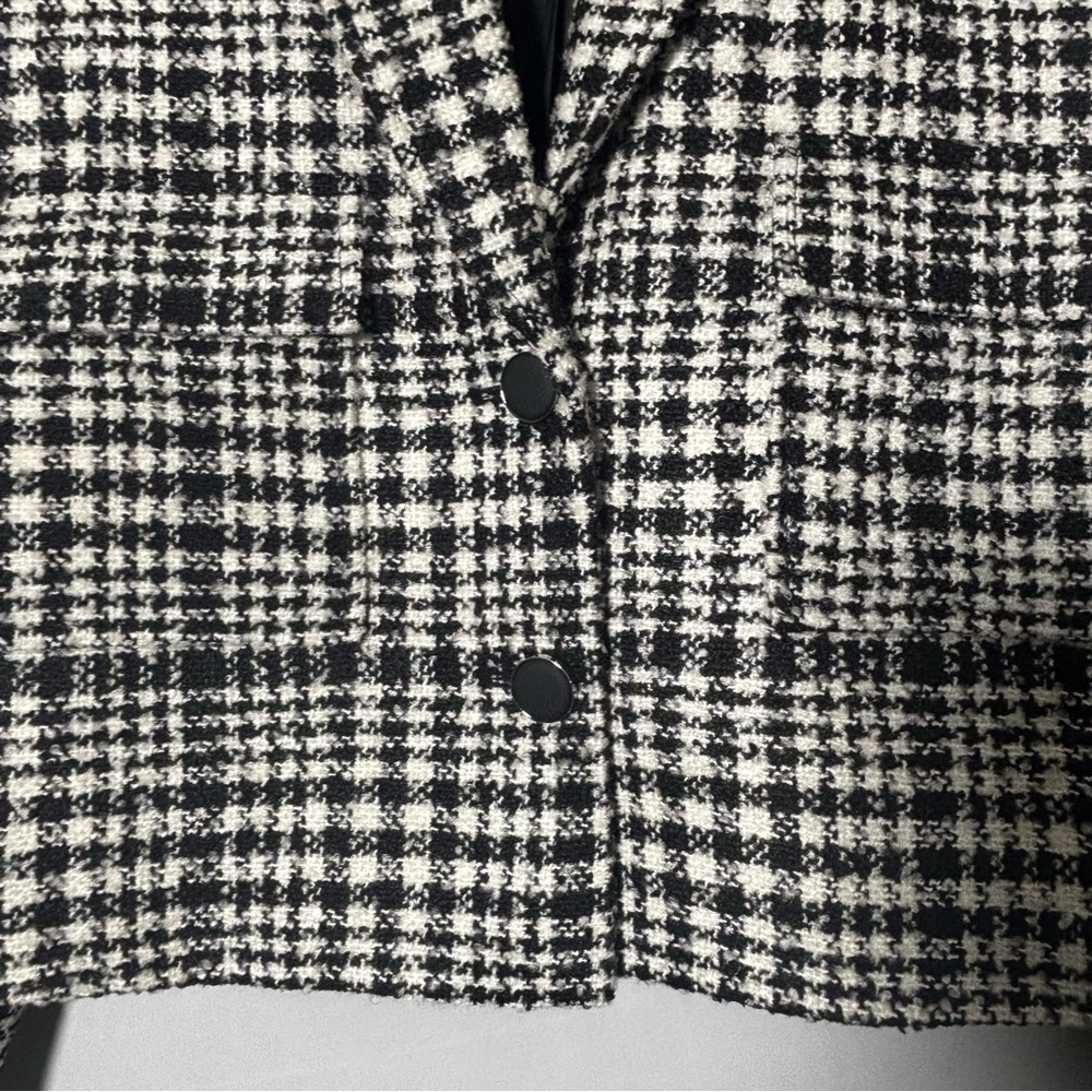Calvin Klein Women's Plaid Tweed Cropped Blazer Size 16 - Picture 8 of 10